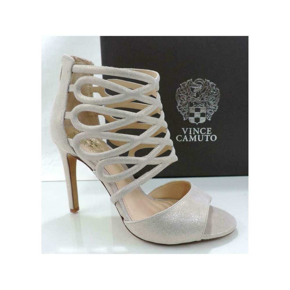 Women's Vince Camuto Kirsi Strappy Dress High Heel Caged Sandals Gold Size 7.5